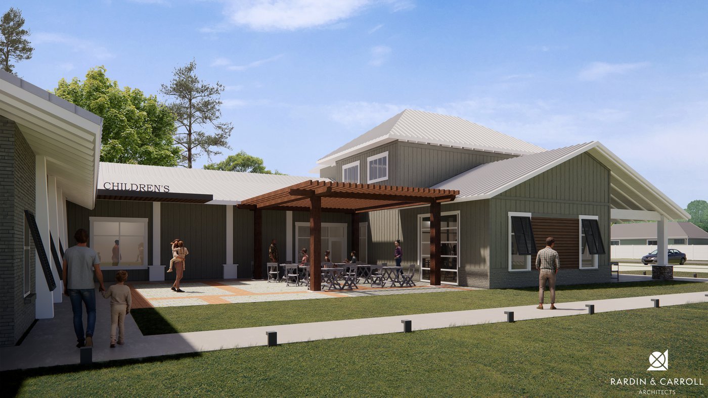 Architectural rendering of the new children's building
